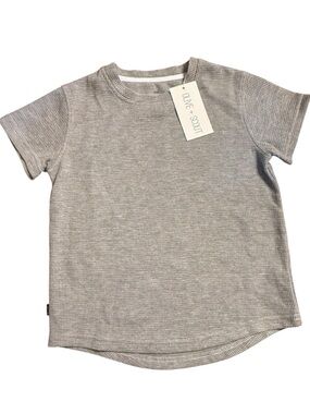 Olive + Scout Gray Waffle Knit Short Sleeve Tee Size 6T